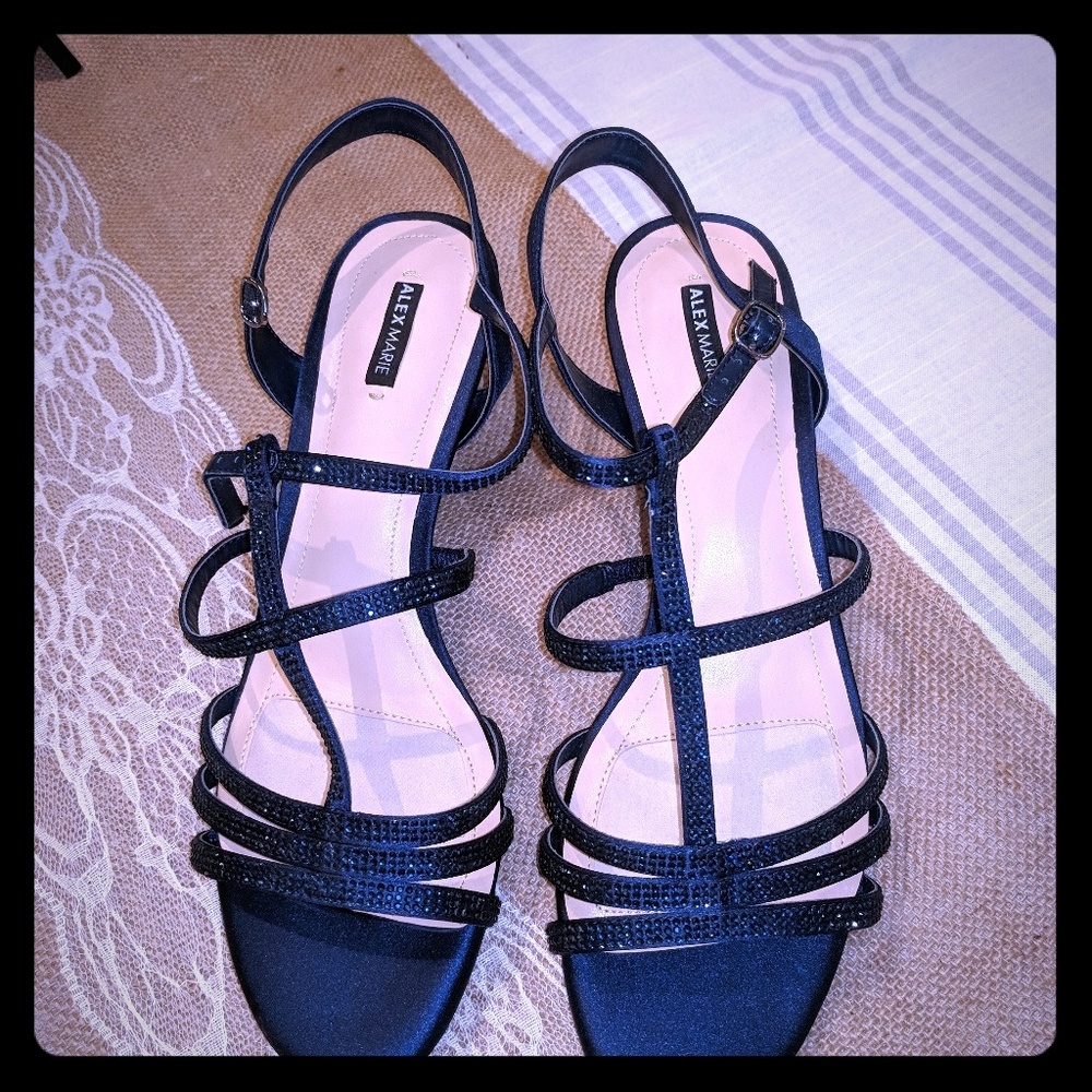Alem Marie blue sparkle heels.